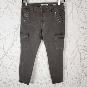 Mavi Gray Cotton Stretch Juliette Mid Rise Skinny Cargo Pants